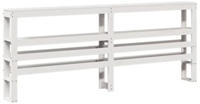 vidaXL Πλαίσιο Κρεβατιού Κεφαλάρι Λευκό 150x200εκ Μασίφ Πεύκο