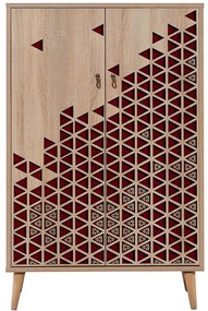 Παπουτσοθήκη - Ντουλάπι Multibox 869VEL3975 80x36x127cm Oak-Red Μοριοσανίδα,Ξύλο