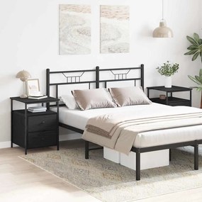 vidaXL Κομοδίνο 2 pcs Μαύρη Οξυά 34 x 35,5 x 50 εκ Επεξεργασμένο ξύλο