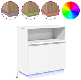 vidaXL Μπουφές με LED Λευκό 71x34,5x75 εκ Κατασκευασμένο Ξύλο