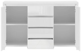 Σιφονιέρα Boston ED101, Γυαλιστερό λευκό, Άσπρο, Με συρτάρια και ντουλάπια, 91x143x40cm, 60 kg | Epipla1.gr