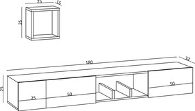 Έπιπλο Τηλεόρασης Δρυς Ζαφείρι AVIOR 180x32x25