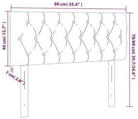 Κεφαλάρι Κρεβατιού Σκούρο Γκρι 90x7x78/88 εκ. Υφασμάτινο - Γκρι