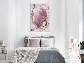 Αφίσα - Magnolia on Marble Background - 40x60 - Μαύρο - Χωρίς πασπαρτού