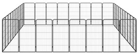 vidaXL Κλουβί Σκύλου 36 Πάνελ Μαύρο 50x100 εκ. Ατσάλι με Βαφή Πούδρας
