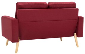 vidaXL Καναπές Διθέσιος Μπορντό Υφασμάτινος
