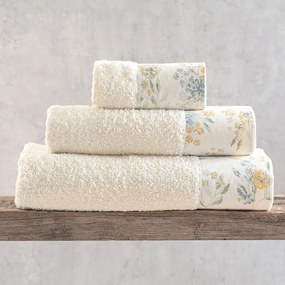 Πετσέτες Sorin (Σετ 3τμχ) Ecru-Yellow Ρυθμός Towels Set 70x140cm 100% Πενιέ Βαμβάκι