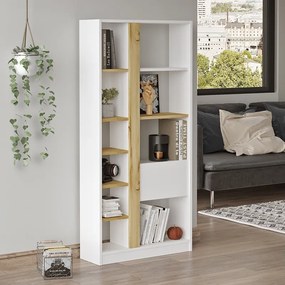 Βιβλιοθήκη "VIANA" σε χρώμα felt/λευκό 76x25x160