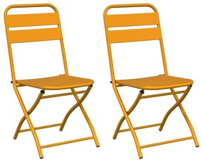 vidaXL Πτυσσόμενη Καρέκλα Κήπου 2 pcs Μουσταρδί 55 x 56.5 x 91εκ