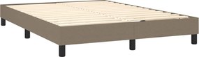 vidaXL Κρεβάτι Boxspring με Στρώμα &amp; LED Taupe 140x200 εκ. Υφασμάτινο