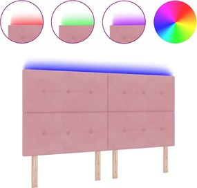 vidaXL LED κεφαλάρι με φώτα λωρίδας LED Ροζ 180 cm Πολυεστέρας