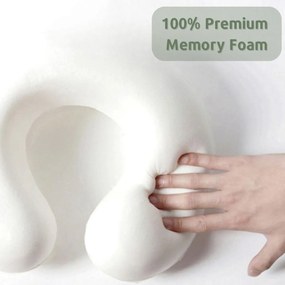 Μαξιλαράκι Ταξιδίου Memory Foam Σχήμα Πέταλο - Γκρι