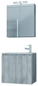DROP Σετ επιτοίχιου επίπλου μπάνιου, Verona 55, Gray, Drop DROP986669