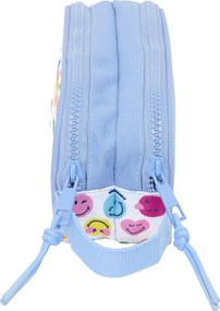 Διπλή Κασετίνα Smiley Joyful Πολύχρωμο Ανοιχτό Μπλε 21 x 8 x 6 cm