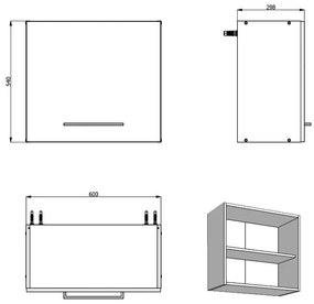 Κρεμαστό Ντουλάπι Κουζίνας Adela G60A Artisan Oak 60x30x54 εκ. 60x30x54 εκ.