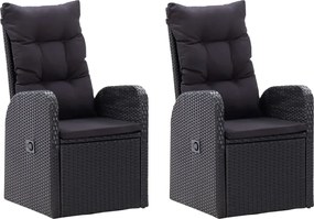 vidaXL Σετ Τραπεζαρίας Κήπου 5 Τεμαχίων Μαύρο