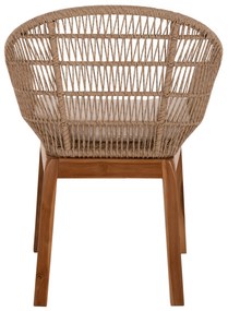 Πολυθρόνα Amora Teak Πόδια Σκελετός Αλουμινίου &amp; Polyrattan 64x60x87Yεκ.