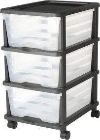 VEVOR Plastic Storage Drawers Cart 3 Drawers Rolling Storage Organizer w/ Wheels