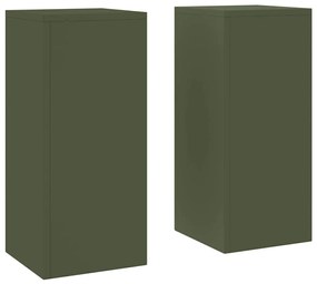 vidaXL στηλοβάτες γλαστρών , ελιά, 2 τμχ, 24 x 24 x 55 εκ., μεταλλικές