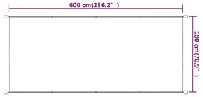 Τέντα Κάθετη Μπλε 180 x 600 εκ. από Ύφασμα Oxford - Μπλε