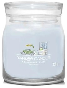 Αρωματικό Κερί A Calm &amp; Quiet Place Medium 1701384E 9,3x11,4cm Light Blue Yankee Candle Κερί,Γυαλί