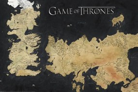 XXL Αφίσα Game of Thrones - Westeros Map, (120 x 80 cm)