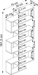 Βιβλιοθήκη Καρυδί LOTUS 75x21,3x161,3