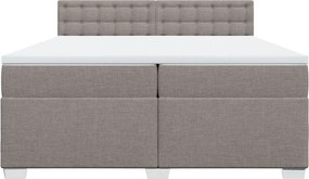 vidaXL Κρεβάτι Boxspring με Στρώμα Taupe 200x200 εκ. Υφασμάτινο
