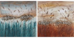 Καμβάς DKD Home Decor Τζίντζερ Καμβάς 100 x 3,5 x 100 cm