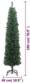 vidaXL Χριστουγεν. Δέντρο Slim Τεχνητό με Βάση Πράσινο 180 εκ.