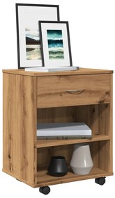 vidaXL Ντουλάπι Τροχήλατο Αρτισιανή Δρυς 46x36x59 εκ. Επεξεργ. Ξύλο