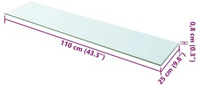 vidaXL Ράφια Πάνελ 2 τεμ. Διάφανα 110 x 25 εκ. Γυάλινα