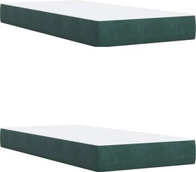 vidaXL Κρεβάτι box spring με στρώμα Σκούρο Πράσινο 200 x 200 cm