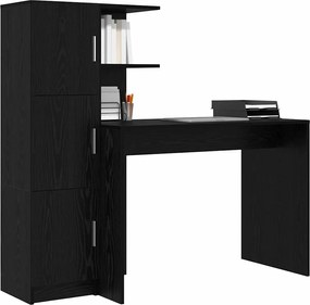 vidaXL Γραφείο 2 pcs Μαύρη Οξυά