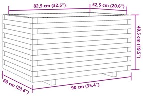 ΖΑΡΝΤΙΝΙΕΡΑ ΚΗΠΟΥ ΛΕΥΚΗ 90X60X49,5 ΕΚ. ΑΠΟ ΜΑΣΙΦ ΞΥΛΟ ΠΕΥΚΟΥ 847384