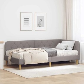 vidaXL Κρεβάτι Γωνίας Taupe 90 x 190 cm ύφασμα