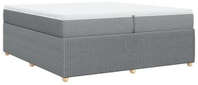 Κρεβάτι Boxspring με Στρώμα Ανοιχτό Γκρι 200x200 εκ. Υφασμάτινο - Γκρι