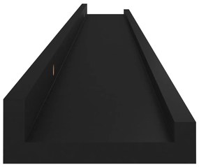 vidaXL Ράφια Τοίχου 4 τεμ. Μαύρα 100 x 9 x 3 εκ.