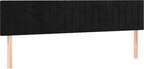 vidaXL Κρεβάτι Boxspring με Στρώμα Μαύρο 200x200 εκ. Βελούδινο