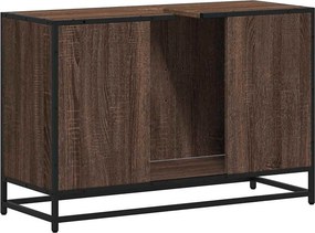 vidaXL ντουλάπι νιπτήρα μπάνιου καφέ δρυς 90x33x60 cm