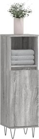 vidaXL Ντουλάπι Μπάνιου Γκρι Sonoma 30x30x100 εκ. Επεξεργασμένο Ξύλο