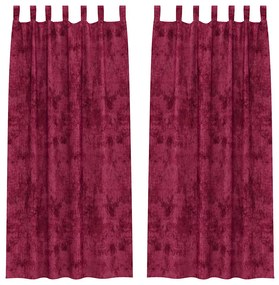 vidaXL Κουρτίνα με κουρτίνες 2 pcs Μπορντό 260 x 140 εκ. Βελούδο