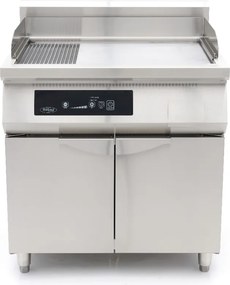 Induction Griddle 700 - Smooth and Grooved - 10000W - Double - with Stand