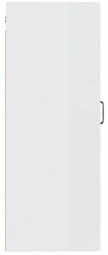 vidaXL Ντουλάπι Κρεμαστό Γυαλ. Λευκό 35x34x90 εκ. Επεξεργασμένο Ξύλο