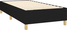 vidaXL Κρεβάτι Boxspring με Στρώμα &amp; LED Μαύρο 90x200 εκ. Υφασμάτινο