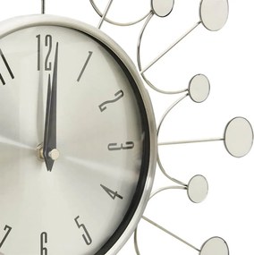 vidaXL Ρολόι Τοίχου Ασημί 40 εκ. Μεταλλικό