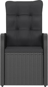 vidaXL Σετ Τραπεζαρίας Εξ. Χώρου 11 τεμ Μαύρο Συνθ. Ρατάν με Μαξιλάρια