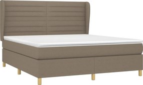 vidaXL Κρεβάτι Boxspring με Στρώμα Taupe 180x200 εκ. Υφασμάτινο
