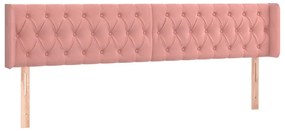 vidaXL Κεφαλάρι με Πτερύγια Ροζ 203x16x78/88 εκ. Βελούδινο