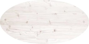 vidaXL Επιφάνεια Τραπεζιού Οβάλ Λευκή 90x45x2,5 εκ. Μασίφ Ξύλο Πεύκου